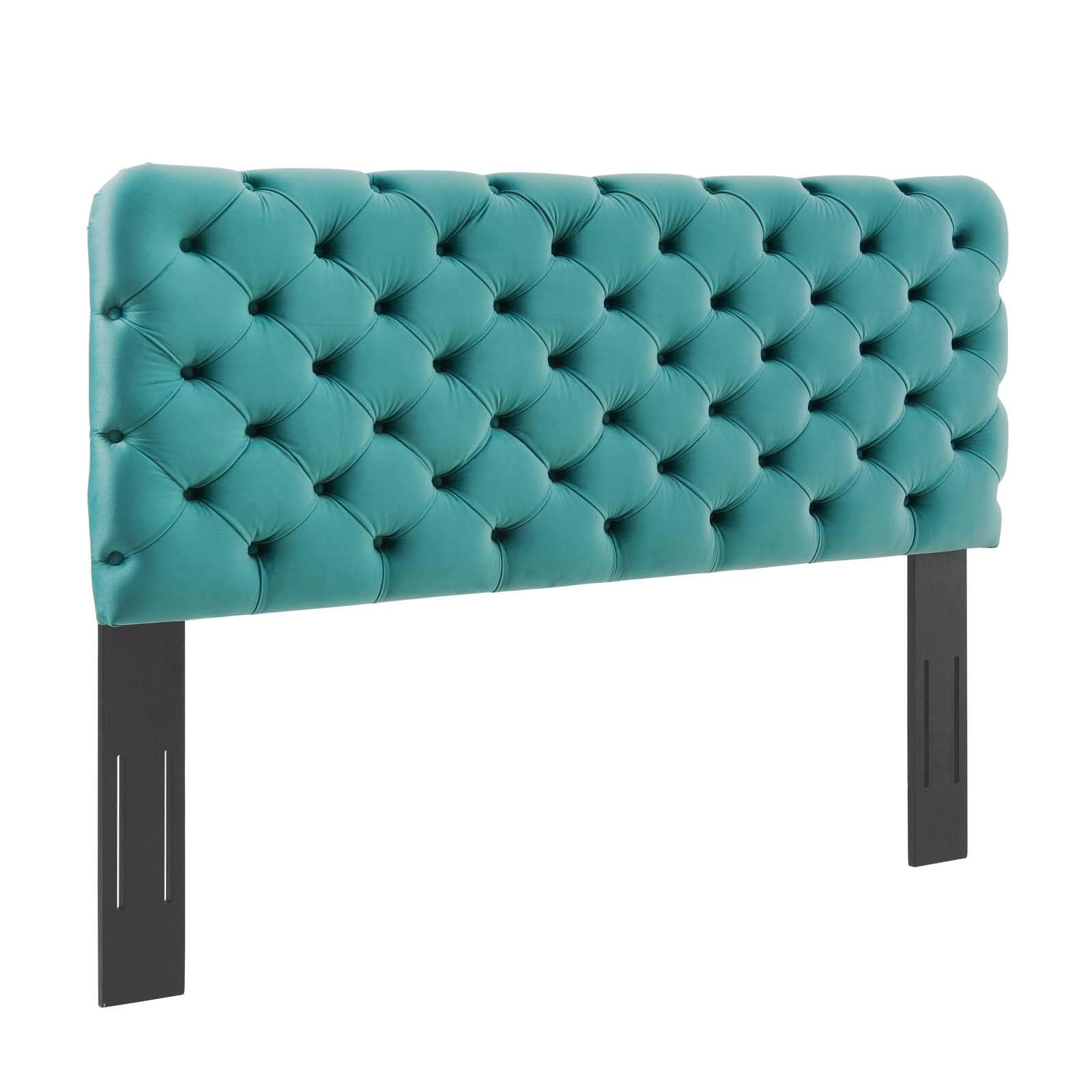 Modway Lizzy Tufted Performance Velvet Headboard In Teal, Twin